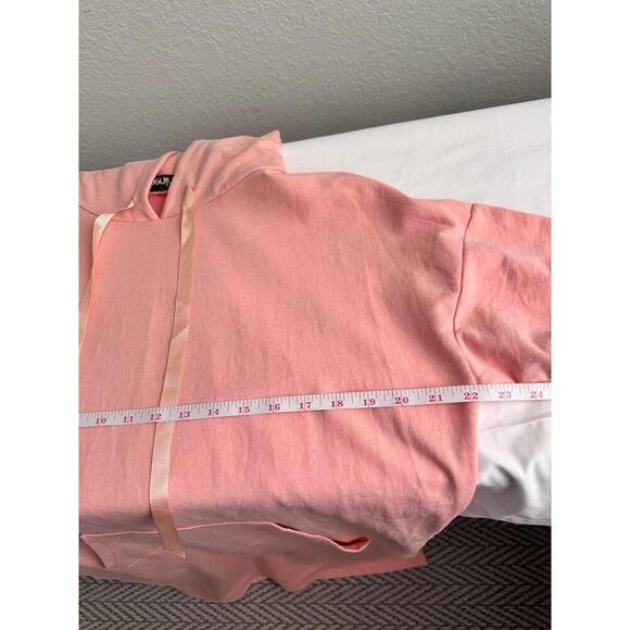 Benin Pink Long Sleeve Drawstring Hood Midi Length Sweatshirt Dress  NWOT - Picture 8 of 10